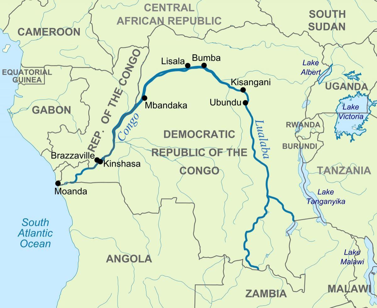 ζαΐρ ποτάμι σε παγκόσμιο χάρτη