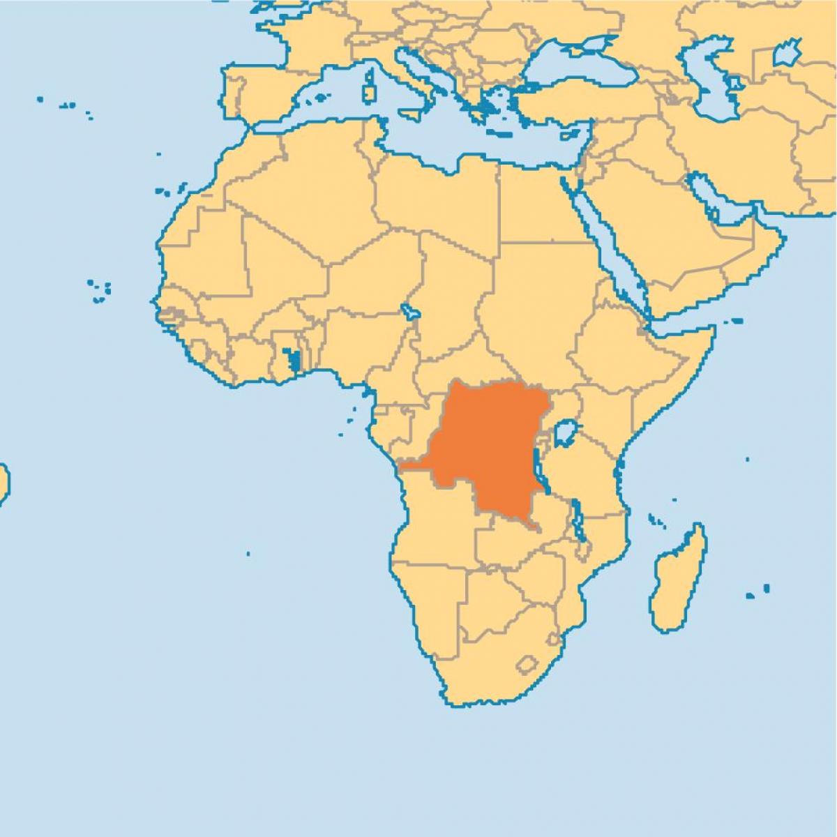 Χάρτης του ζαΐρ στον κόσμο