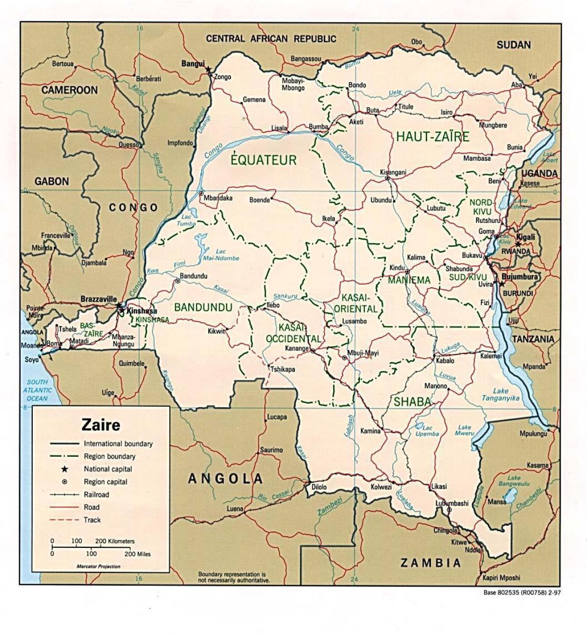 ζαΐρ αφρική χάρτης